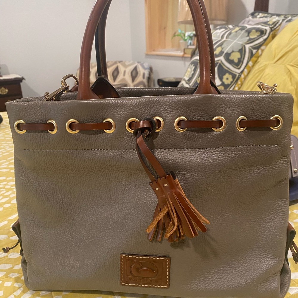 Dooney & Bourke Taupe and Tan Leather Tote